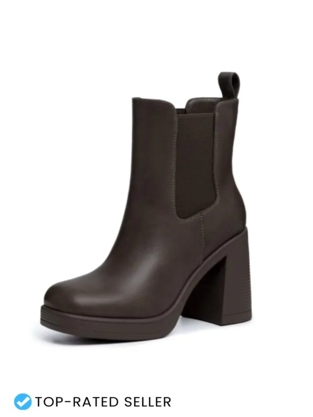 Women's Chelsea Platform Boots Chunky Heel Square Toe Slip On Ankle Booties